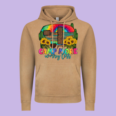 Camp More Worry Less With Caravan Vintage Hoodie Designed By Artiststas