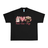 Black Peace Love Pugs Urban Heavy Tee - Jasminsmagicworld