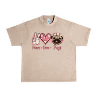 French Oak Peace Love Pugs Urban Heavy Tee - Jasminsmagicworld