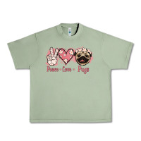 Oil Green Peace Love Pugs Urban Heavy Tee - Jasminsmagicworld
