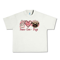 Pistachio Peace Love Pugs Urban Heavy Tee - Jasminsmagicworld