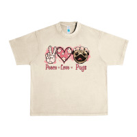 Sandshell Peace Love Pugs Urban Heavy Tee - Jasminsmagicworld