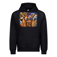 Black 4th of July Highland Cattle Urban Hoodie - RanaPortraitStore