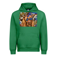 Emerald 4th of July Highland Cattle Urban Hoodie - RanaPortraitStore
