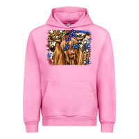 Fuchsia Pink 4th of July Highland Cattle Urban Hoodie - RanaPortraitStore