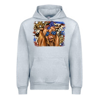 Heather Grey 4th of July Highland Cattle Urban Hoodie - RanaPortraitStore