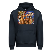 Navy 4th of July Highland Cattle Urban Hoodie - RanaPortraitStore