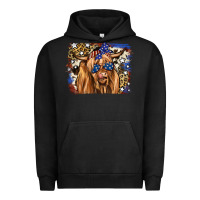 Pigment Black 4th of July Highland Cattle Urban Hoodie - RanaPortraitStore