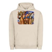 Pigment French Oak 4th of July Highland Cattle Urban Hoodie - RanaPortraitStore