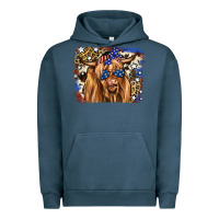 Pigment Midnight Navy 4th of July Highland Cattle Urban Hoodie - RanaPortraitStore
