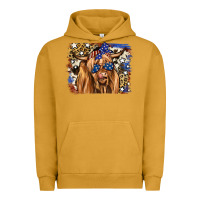 Pigment Peanut Butter 4th of July Highland Cattle Urban Hoodie - RanaPortraitStore
