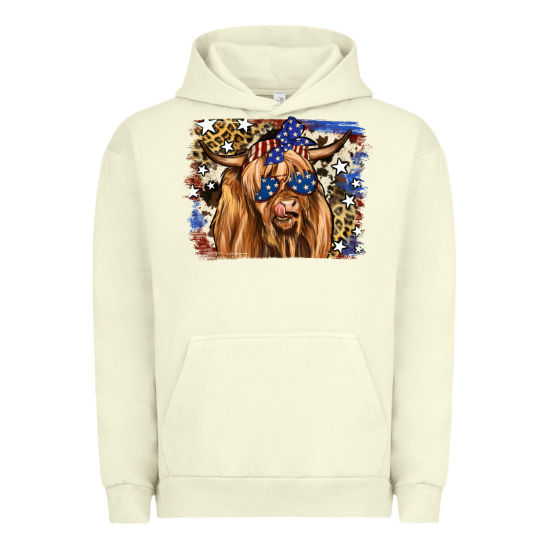 4th Of July Highland Cattle Urban Hoodie by RanaPortraitStore | Teevron