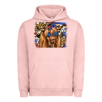 Pigment Salmon 4th of July Highland Cattle Urban Hoodie - RanaPortraitStore