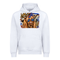 White 4th of July Highland Cattle Urban Hoodie - RanaPortraitStore