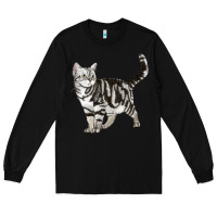Black American Shorthair Cat Long Sleeve Tee - LillyAllenDesigns