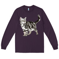 Plum American Shorthair Cat Long Sleeve Tee - LillyAllenDesigns
