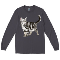 Smoke American Shorthair Cat Long Sleeve Tee - LillyAllenDesigns