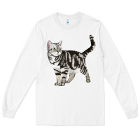 White American Shorthair Cat Long Sleeve Tee - LillyAllenDesigns