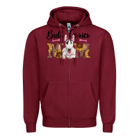 Burgundy western bull terrier mom Zipper Hoodie - RanaPortraitStore