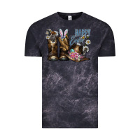Cloud Black Happy Easter Vintage Tee - CowhideDigitalArt