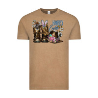 Vintage Coffee Happy Easter Vintage Tee - CowhideDigitalArt