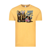 Vintage Mustard Happy Easter Vintage Tee - CowhideDigitalArt