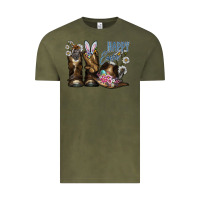 Vintage Olive Happy Easter Vintage Tee - CowhideDigitalArt