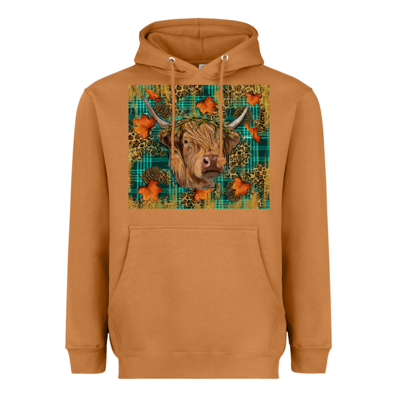 Fall Highland Cow Tumbler Heavyweight Hoodie by RanaPortraitStore | Teevron