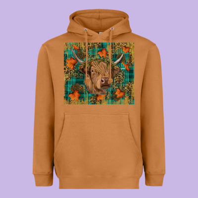 Fall Highland Cow Tumbler Heavyweight Hoodie Designed By Ranaportraitstore