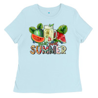 Baby Blue summer Ladies Tee - CowhideDigitalArt