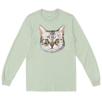 Matcha American Shorthair Cat Face Long Sleeve Tee - LillyAllenDesigns