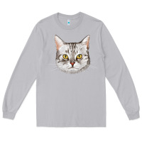 Moon Dust American Shorthair Cat Face Long Sleeve Tee - LillyAllenDesigns