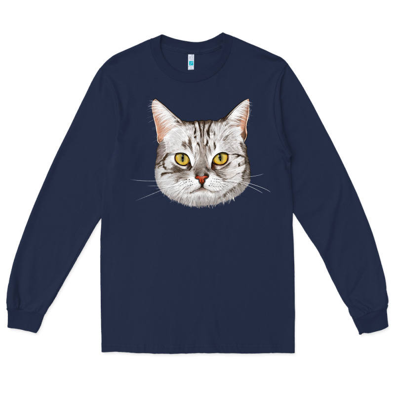 American Shorthair Cat Face Long Sleeve Tee by LillyAllenDesigns | Teevron