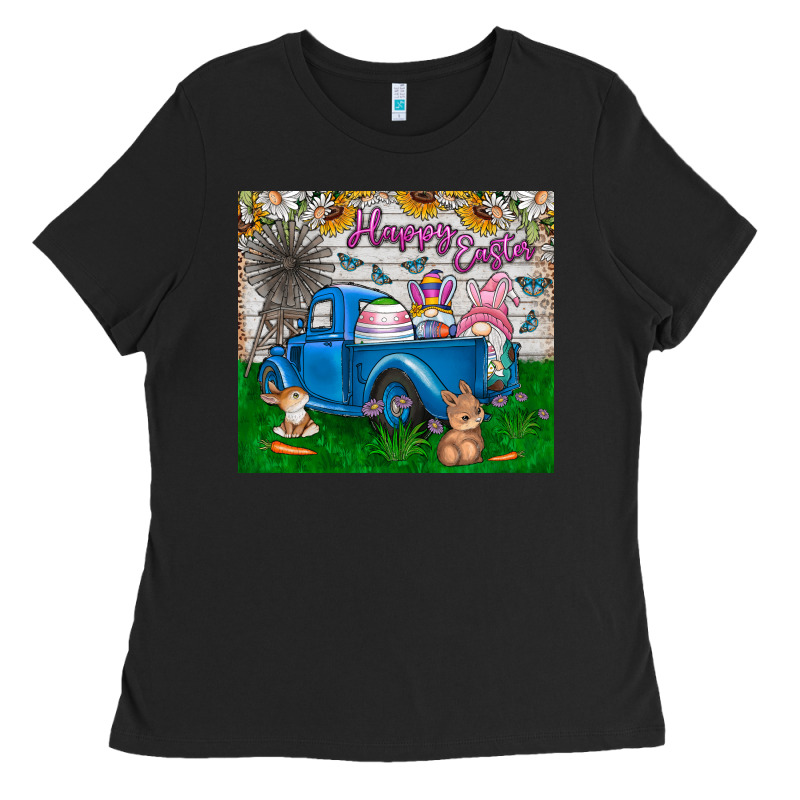 Happy Easter Truck Ladies Tee by CowhideDigitalArt | Teevron