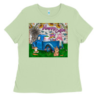 Matcha happy easter truck Ladies Tee - CowhideDigitalArt