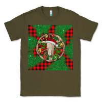 Army Green Christmas bull skull Classic Tee - BarkalooDesign