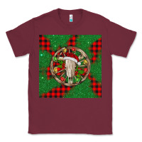 Burgundy Christmas bull skull Classic Tee - BarkalooDesign