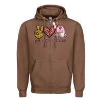 Chestnut Peace Love Valentines Gnomes Zipper Hoodie - Jasminsmagicworld