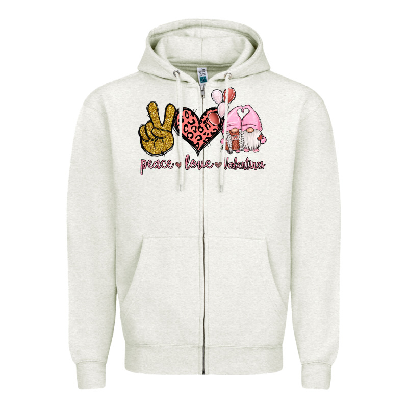 Peace Love Valentines Gnomes Zipper Hoodie by Jasminsmagicworld | Teevron