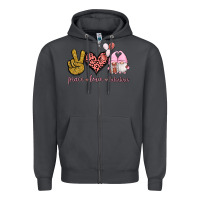 Smoke Peace Love Valentines Gnomes Zipper Hoodie - Jasminsmagicworld