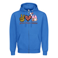 True Royal Peace Love Valentines Gnomes Zipper Hoodie - Jasminsmagicworld