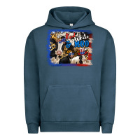 Pigment Midnight Navy Red White Moo Heifers Urban Hoodie - RanaPortraitStore