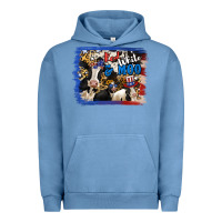 Pigment Pebble Blue Red White Moo Heifers Urban Hoodie - RanaPortraitStore