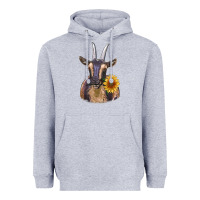 Heather Grey dark goat Heavyweight Hoodie - RanaPortraitStore