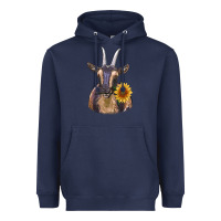 Navy dark goat Heavyweight Hoodie - RanaPortraitStore