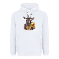 White dark goat Heavyweight Hoodie - RanaPortraitStore