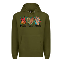 Army Green peace love nails Premium Hoodie - BarkalooDesign