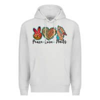 Dove Grey peace love nails Premium Hoodie - BarkalooDesign