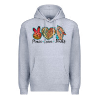 Heather Grey peace love nails Premium Hoodie - BarkalooDesign