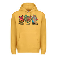 Mustard peace love nails Premium Hoodie - BarkalooDesign